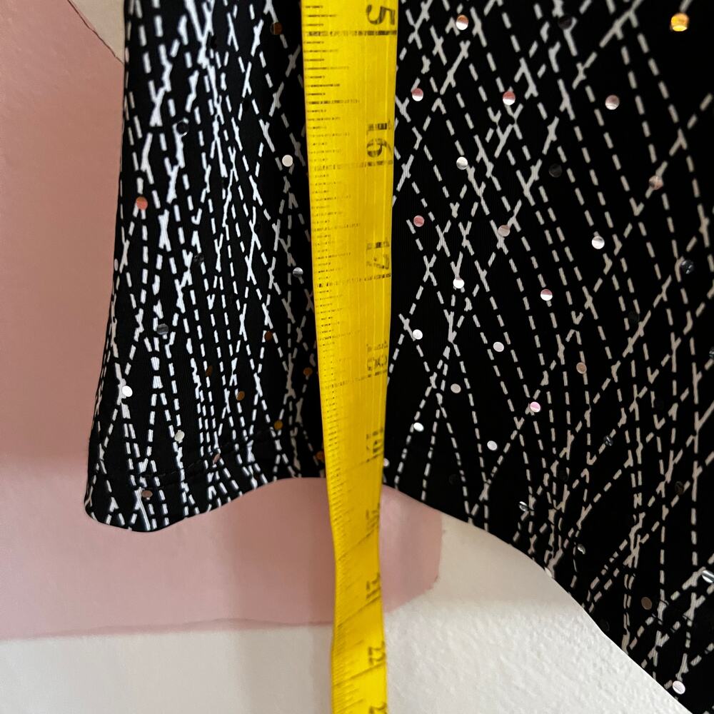 Vintage Black Sequin Top 90s Glam Sparkle Retro Y2K‎ 2000s Small - Picture 3 of 4